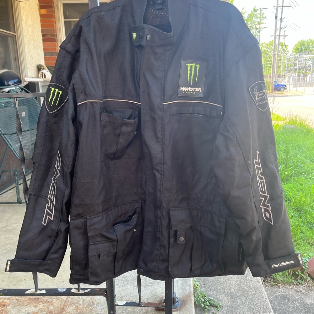 O'Neill Men's Black Performance Jacket with Neon Green Monster Logo